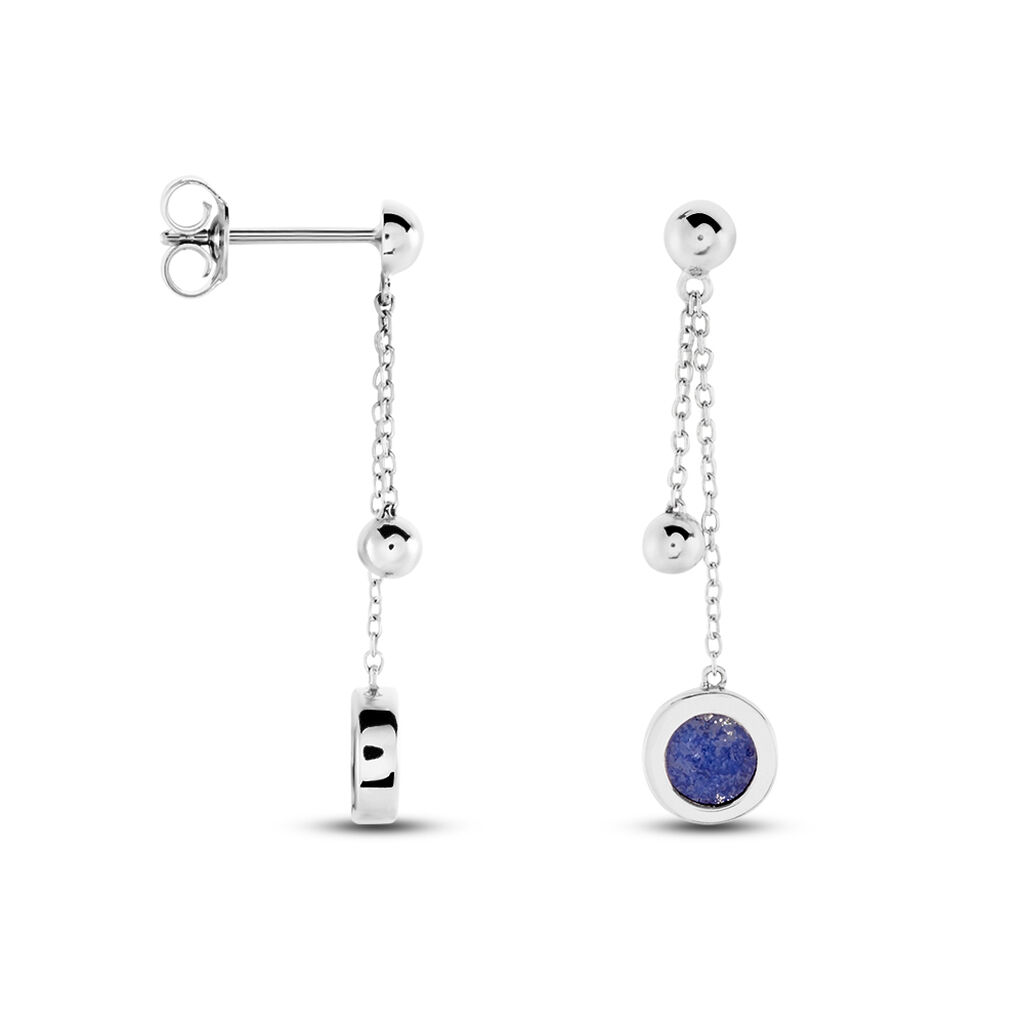 Boucles D'oreilles Pendantes Franzine Argent Blanc Lapis Lazulis - Boucles d'oreilles Pendantes Femme | Marc Orian