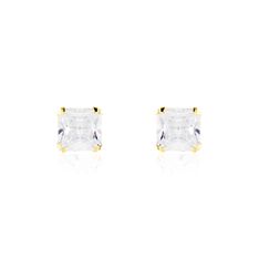 Boucles D'oreilles Puces Or Jaune Doreen Oxydes De Zirconium - Clous d'oreilles Famille | Marc Orian