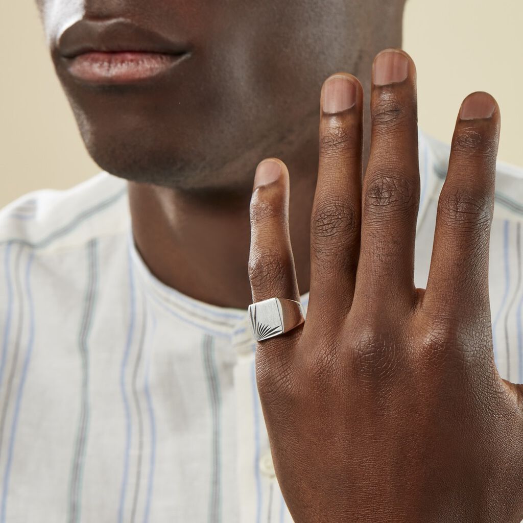Chevalière Henry Argent Blanc - Chevalières Homme | Marc Orian