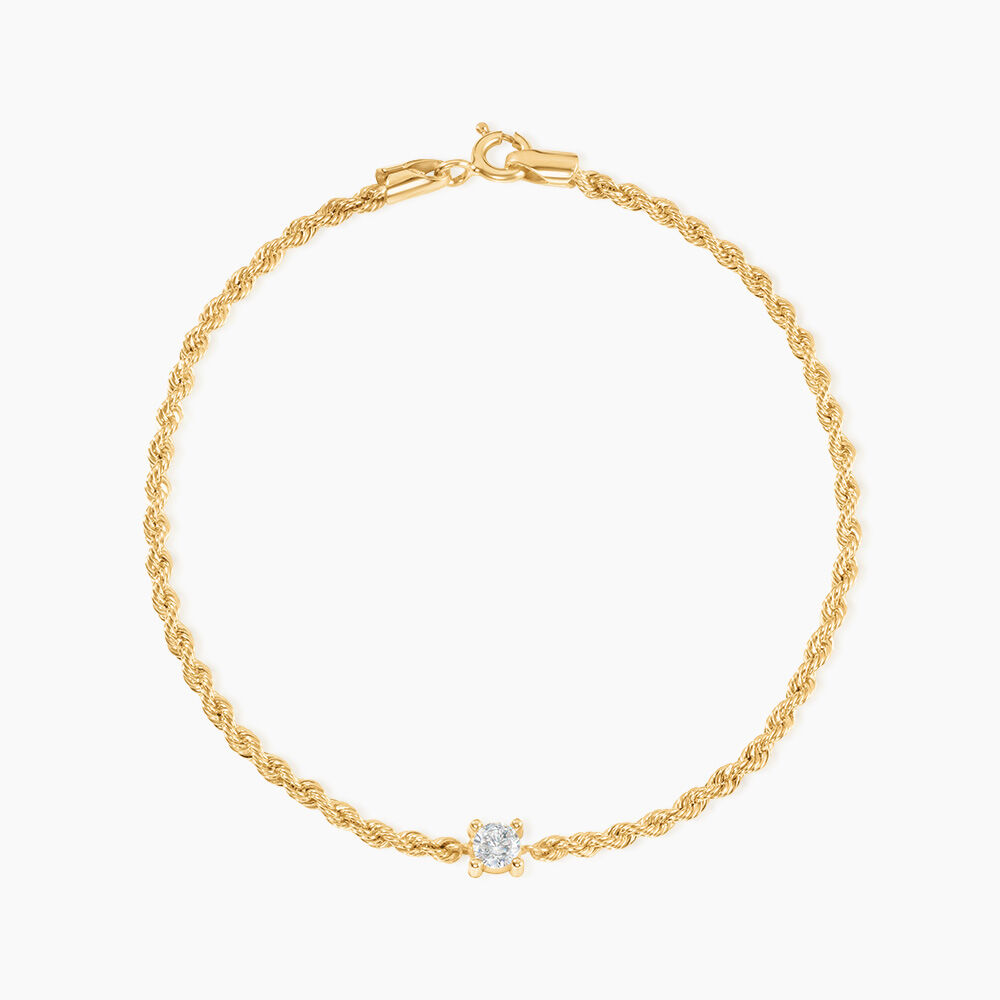 Bracelet Jerry Or Jaune Oxyde De Zirconium - Bracelets cha&icirc;nes Femme | Marc Orian