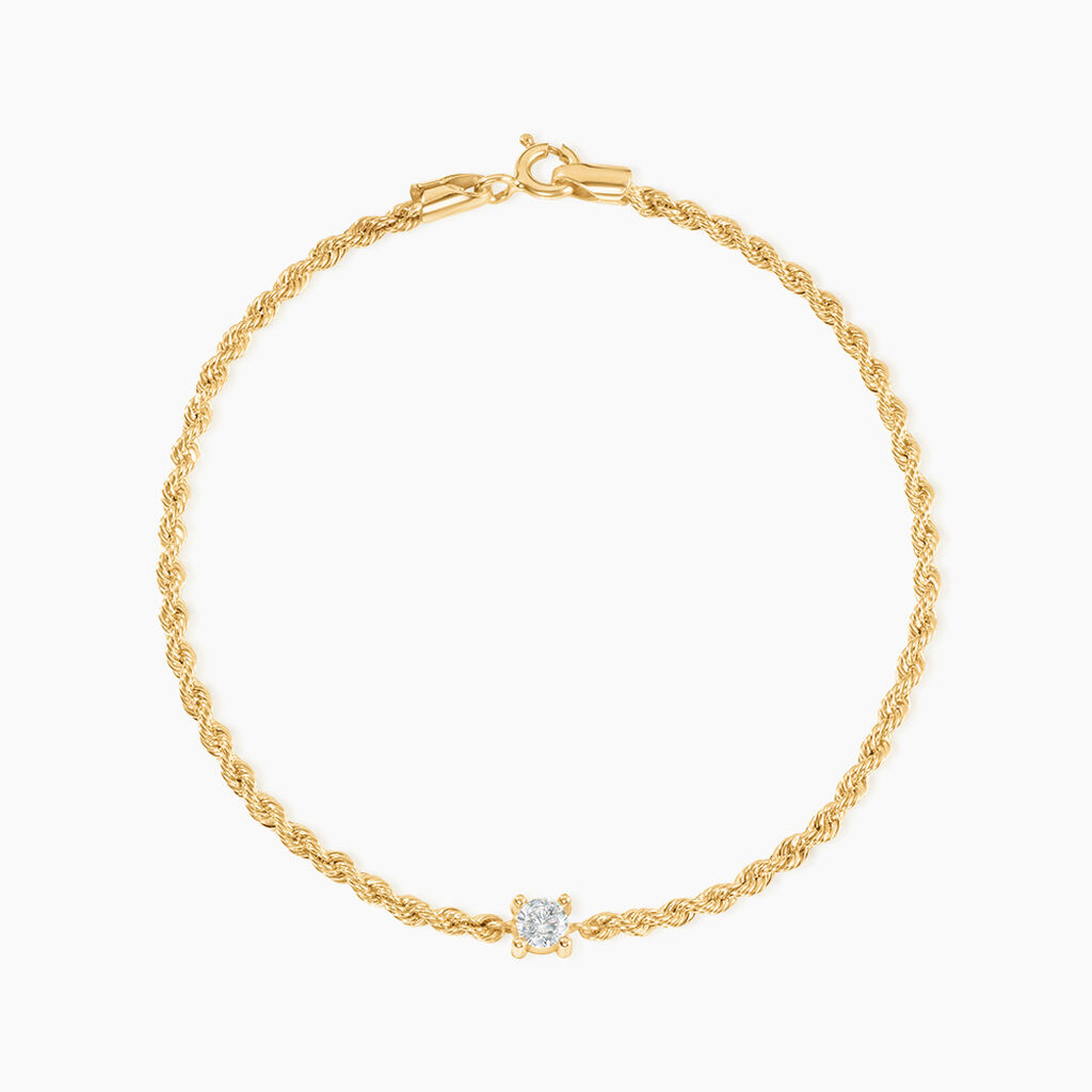Bracelet Jerry Or Jaune Oxyde De Zirconium - Bracelets cha&icirc;nes Femme | Marc Orian
