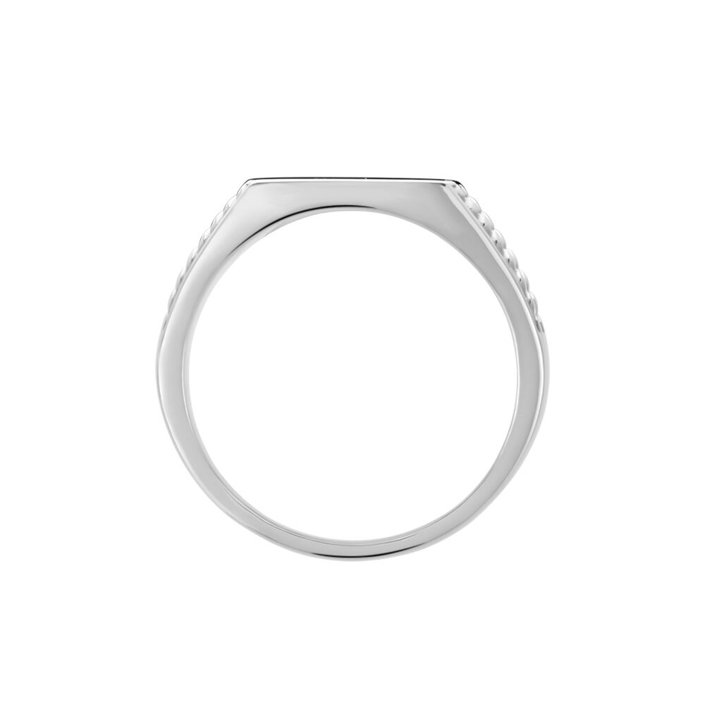 Chevalière Argent Blanc Charites - Chevalières Homme | Marc Orian