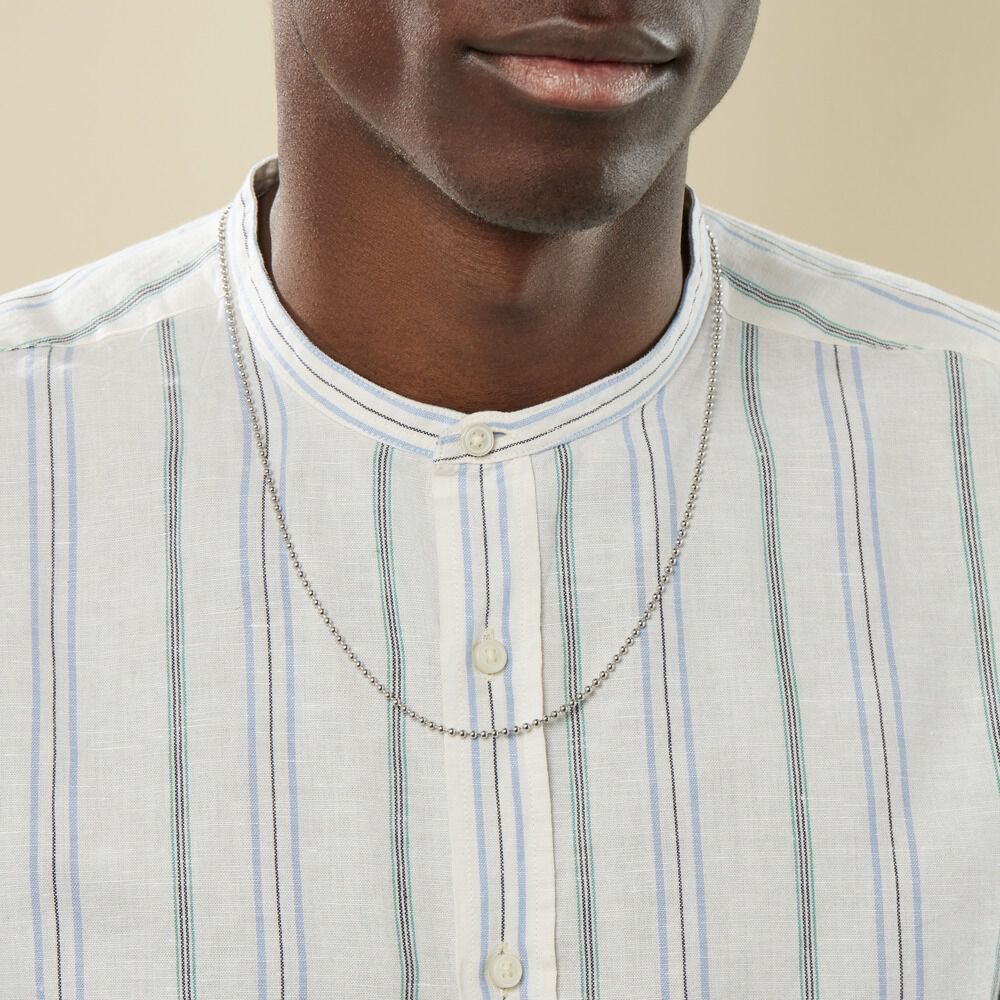 Collier Nateo Boules Argent Blanc - Colliers Homme | Marc Orian
