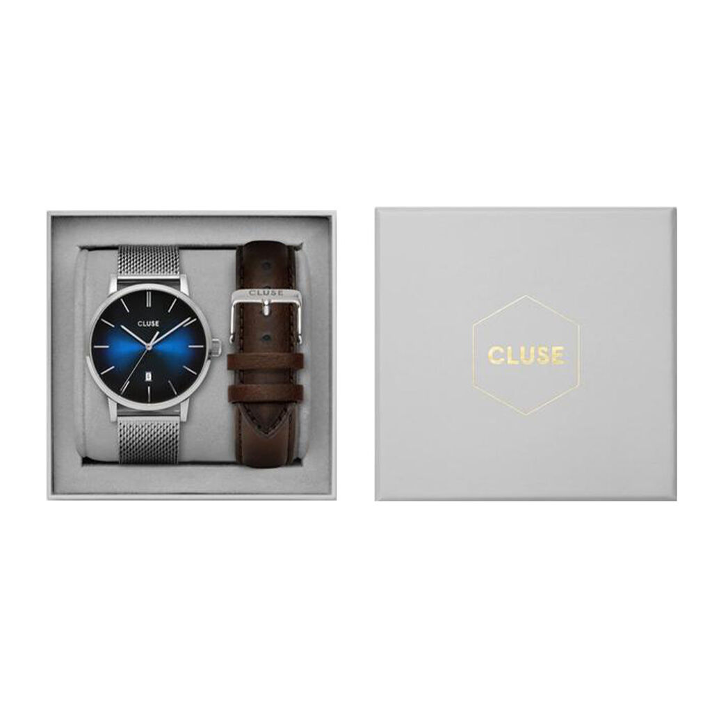 Coffret Montre Cluse Aravis Bleu Fumé - Montres étanches Homme | Marc Orian