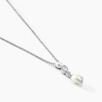 Collier Dua Argent Blanc Perle De Culture Oxyde De Zirconium - Colliers avec pierres Femme | Marc Orian