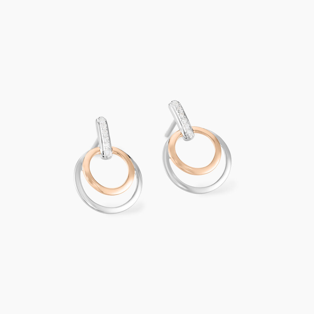 Boucles D'oreilles Pendantes Eloisia Or Bicolore Diamant -  Femme | Marc Orian