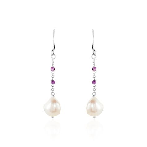 Boucles D'oreilles Pendantes Kerri Argent Blanc Perle De Culture - Pendantes Femme | Marc Orian