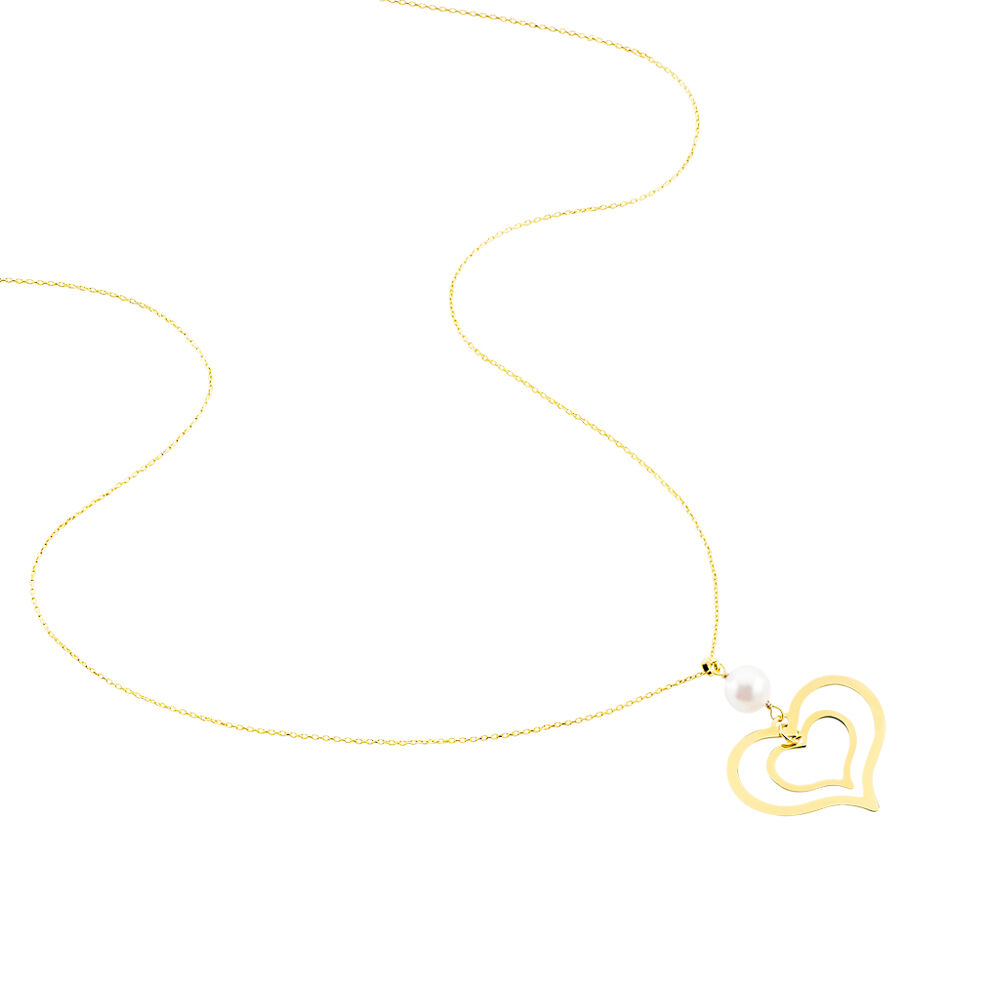 Collier Double Ajoure Or Jaune Perle De Culture - Colliers avec pierres Femme | Marc Orian