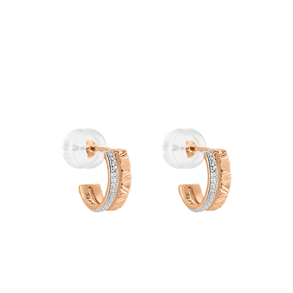 Boucles D'oreilles Puces Belindalan Or Bicolore Diamant - Puces Femme | Marc Orian