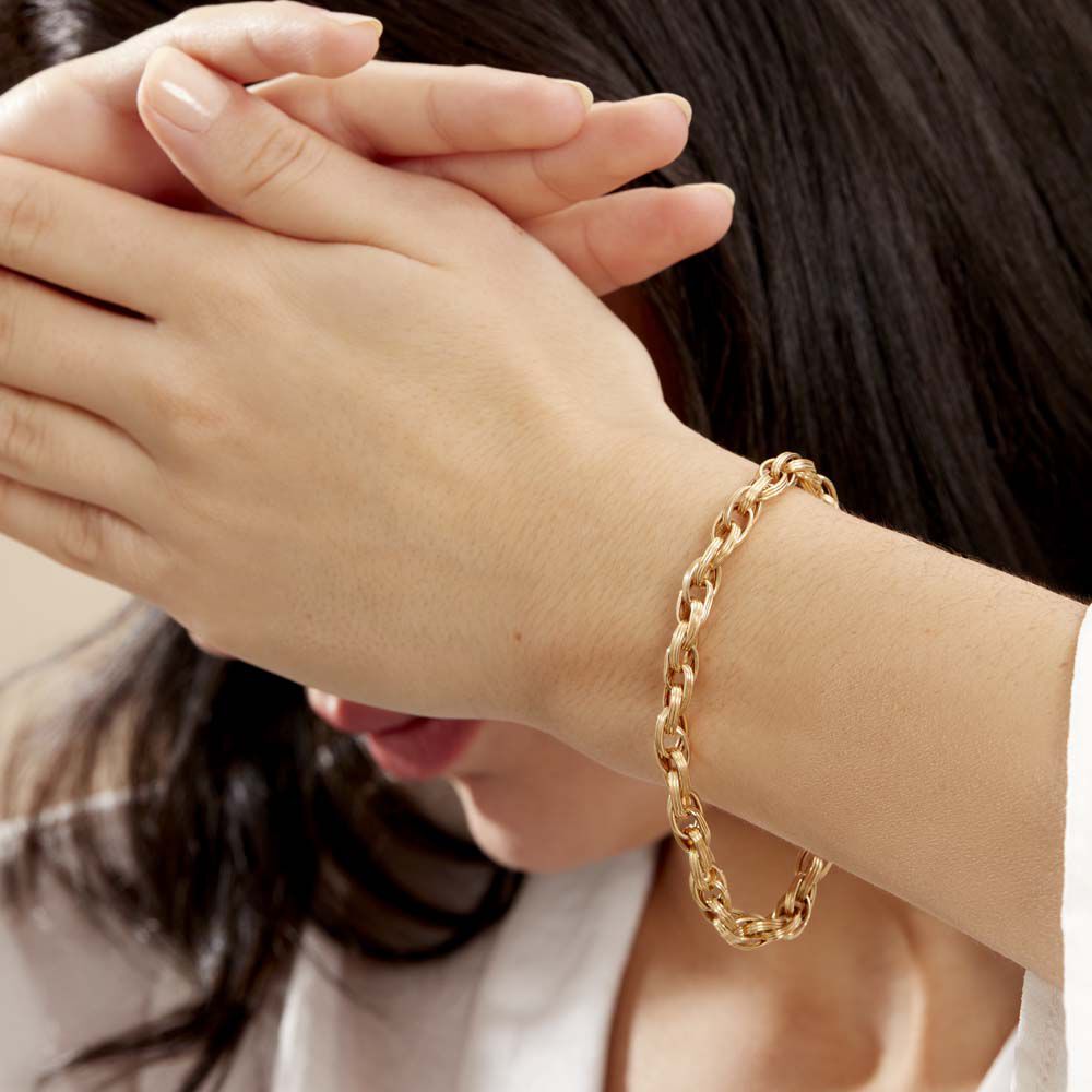 Bracelet Aaron Maille Fantaisie Or Jaune - Bracelets mailles Femme | Marc Orian