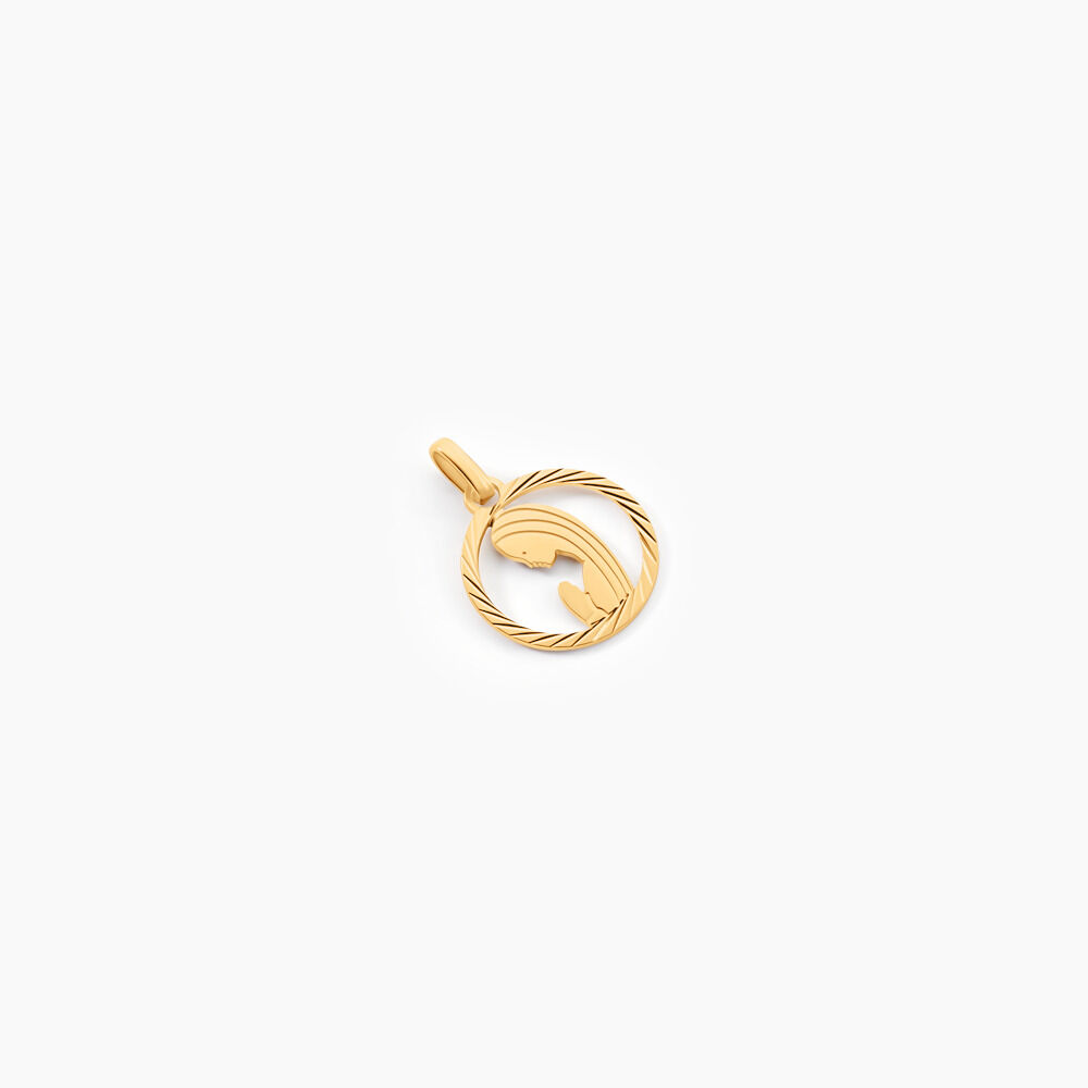 Pendentif Vierge Rond Diamante Or Jaune - Médailles et médaillons Enfant | Marc Orian