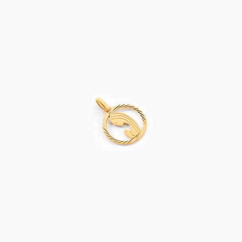 Pendentif Vierge Rond Diamante Or Jaune - Médailles et médaillons Enfant | Marc Orian