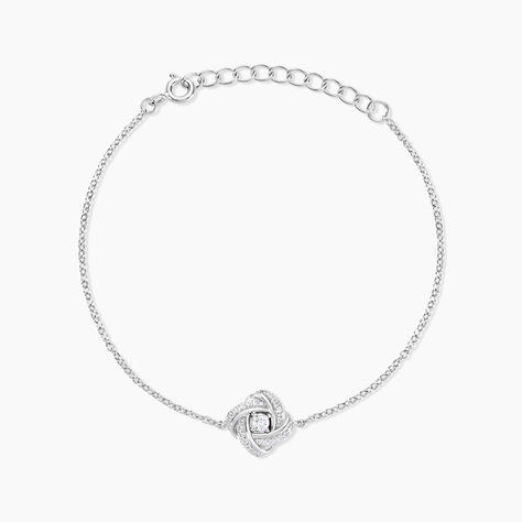 Bracelet Argent Blanc Precieux Flocon Oxyde De Zirconium - Bracelets chaînes Femme | Marc Orian