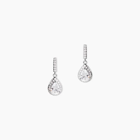 Boucles D'oreilles Pendantes Briony Argent Blanc Oxyde De Zirconium - Pendantes Femme | Marc Orian