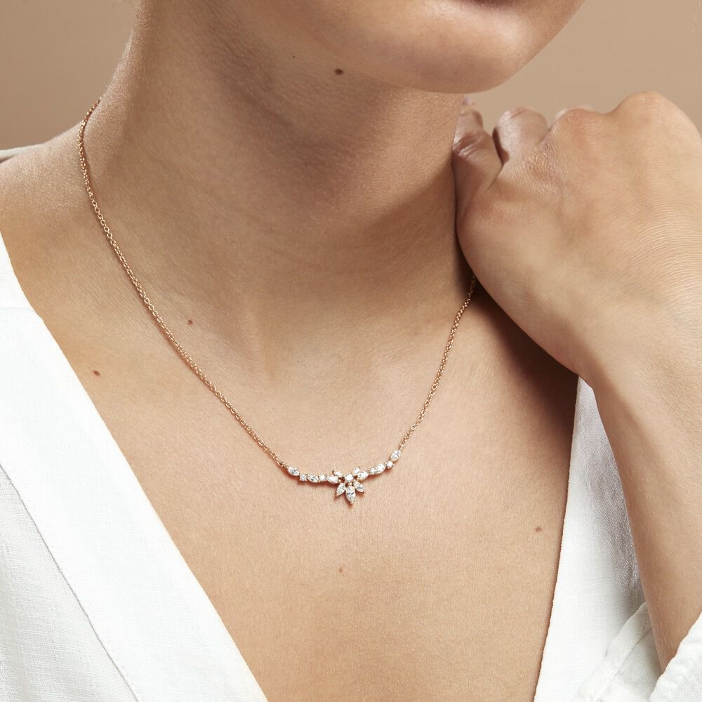 Collier Davena Argent Rose Oxyde De Zirconium - Colliers avec pierres Femme | Marc Orian