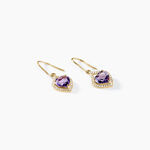 Boucles D'oreilles Pendantes Rosaline Or Jaune Amethyste Et Oxyde - Pendantes Femme | Marc Orian
