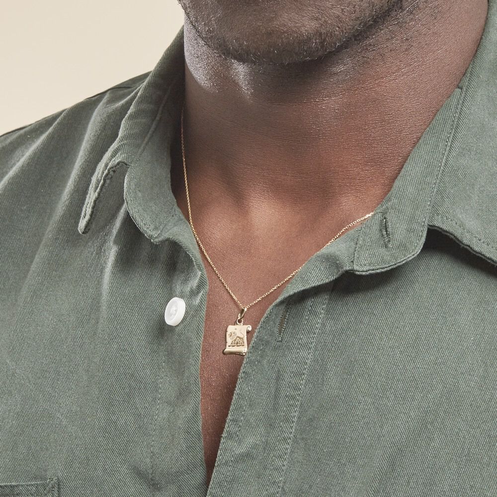 Pendentif Lamie Zodiaque Parchemin Or Jaune - Bijoux personnalisés Famille | Marc Orian