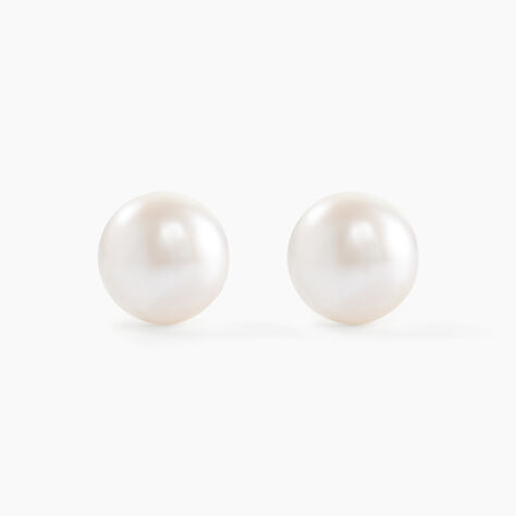 Boucles D'oreilles Puces Kesya Nacres Bouton Or Jaune Perle De Culture - Boucles d'oreilles mariage Femme | Marc Orian