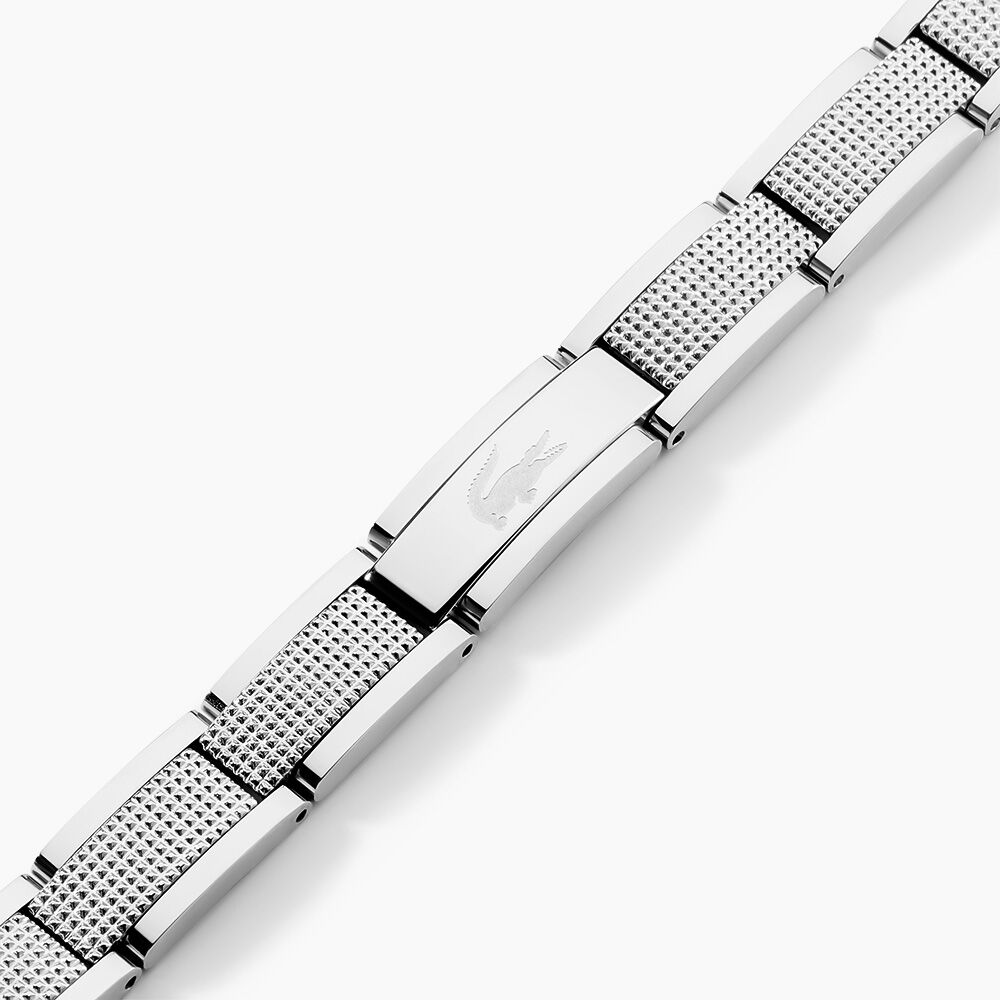 Bracelet Lacoste Stencil Acier Blanc - Bracelets cha&icirc;nes Homme | Marc Orian