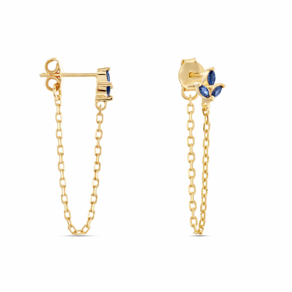 Boucles D'oreilles Pendantes Erma Plaqué Or Doré Oxyde De Zirconium - Pendantes Femme | Marc Orian