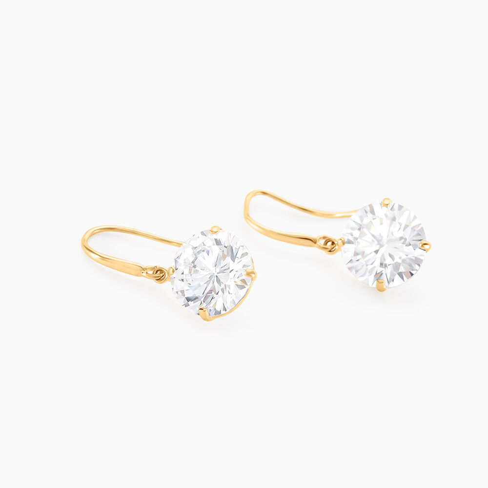 Boucles D'oreilles Pendantes Oxyde Rond Or Jaune Oxyde De Zirconium - Pendantes Femme | Marc Orian