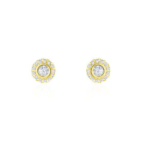 Boucles D'oreilles Or Jaune Vallie Oxydes - Puces Femme | Marc Orian