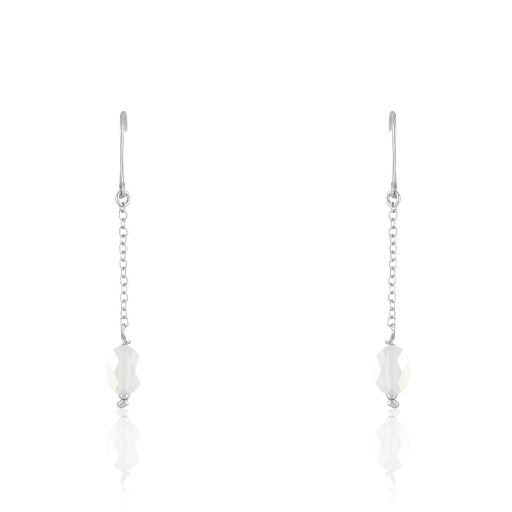 Boucles D'oreilles Pendantes Franz Argent Blanc Cristaux De Swarovski - Pendantes Femme | Marc Orian