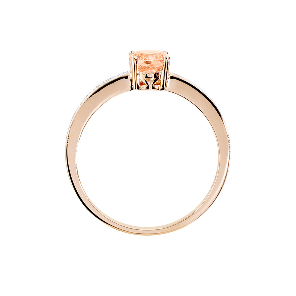 Bague Adelina Or Rose Morganite Et Oxyde De Zirconium - Bagues pierres fines Femme | Marc Orian