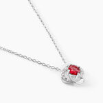 Collier Argent Blanc Clover Verre Oxydes De Zirconium - Colliers avec pierres Femme | Marc Orian