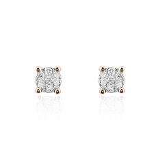 Boucles D'oreilles Puces Kate Or Rose Diamant - Clous d'oreilles Femme | Marc Orian