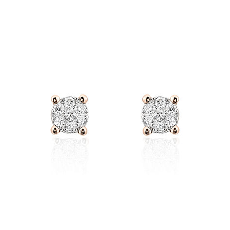 Boucles D'oreilles Puces Kate Or Rose Diamant - Clous d'oreilles Femme | Marc Orian