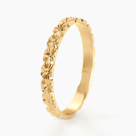 Alliance Fleur Diamantee Ruban Plat Or Jaune - Alliances duo Unisex | Marc Orian
