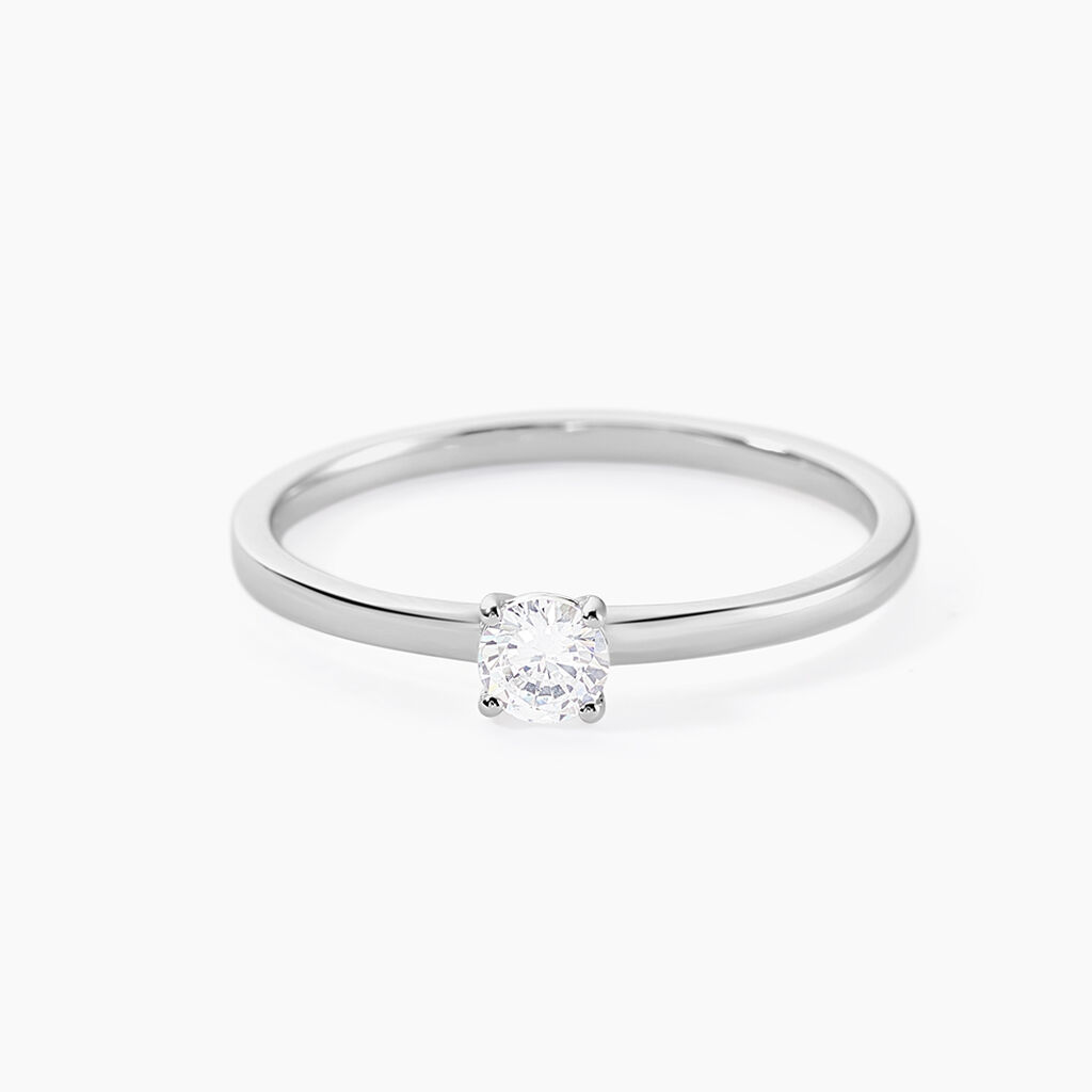 Bague Solitaire Stella Argent Blanc Oxyde De Zirconium - Bijoux fantaisie Femme | Marc Orian