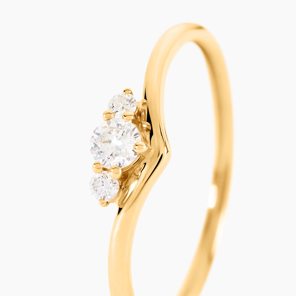 Bague Laurentius Or Jaune Diamant Synthétique - Bagues fiançailles Femme | Marc Orian