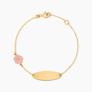 Bracelet Identit&eacute; Gaspardine Maille For&ccedil;at Or Jaune