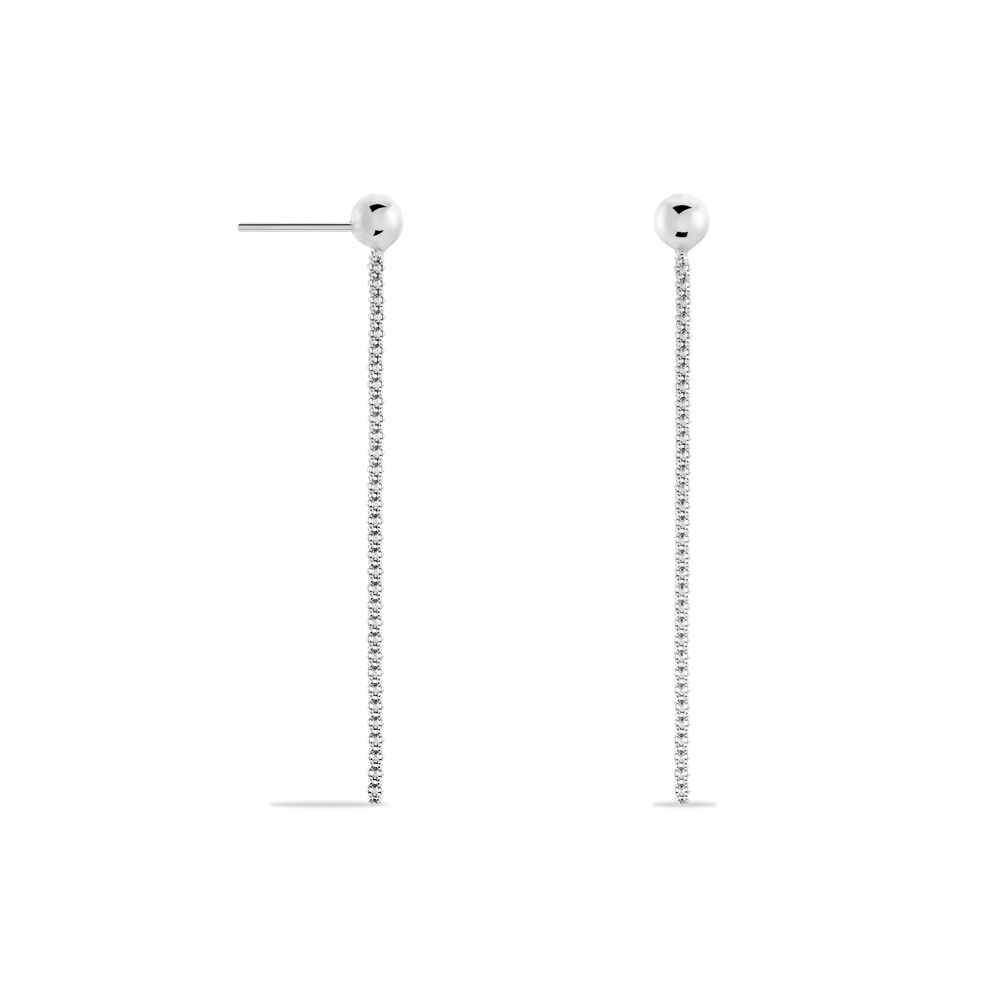 Boucles D'oreilles Pendantes Narimene Argent Blanc - Pendantes Femme | Marc Orian