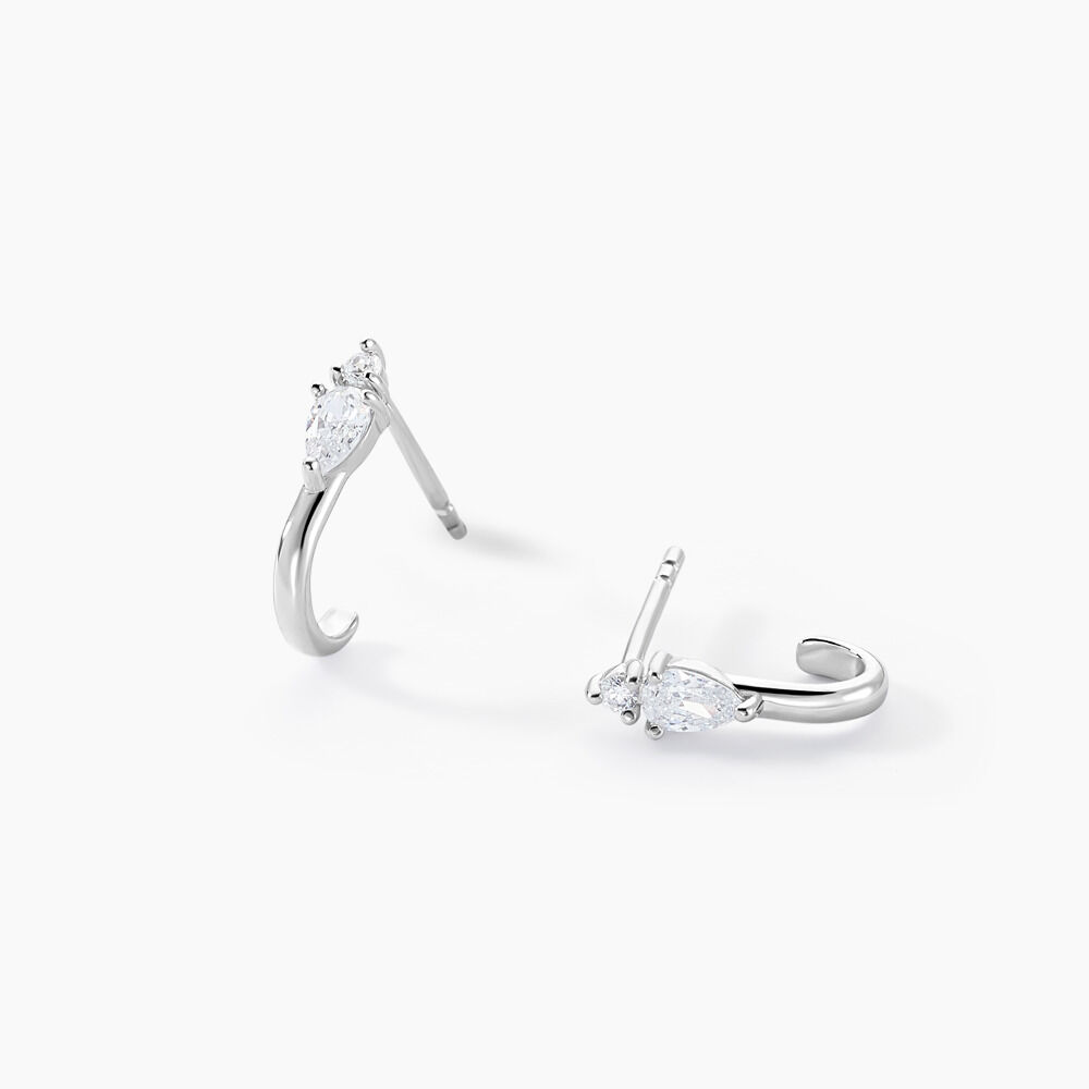 Créoles Desert Argent Blanc Oxyde De Zirconium - Créoles Femme | Marc Orian