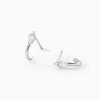 Créoles Desert Argent Blanc Oxyde De Zirconium
