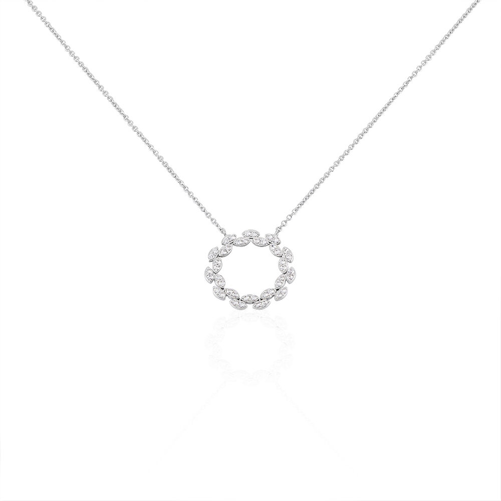 Collier Florange Argent Blanc Oxyde De Zirconium - Colliers avec pierres Femme | Marc Orian