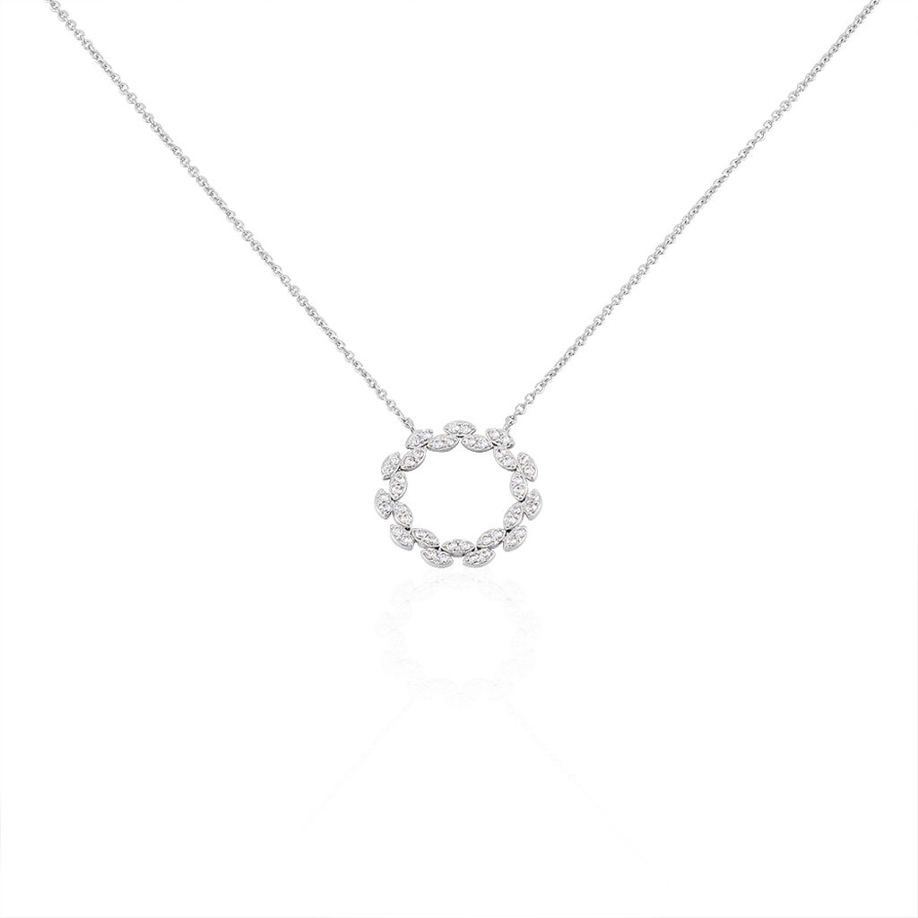 Collier Florange Argent Blanc Oxyde De Zirconium - Colliers avec pierres Femme | Marc Orian