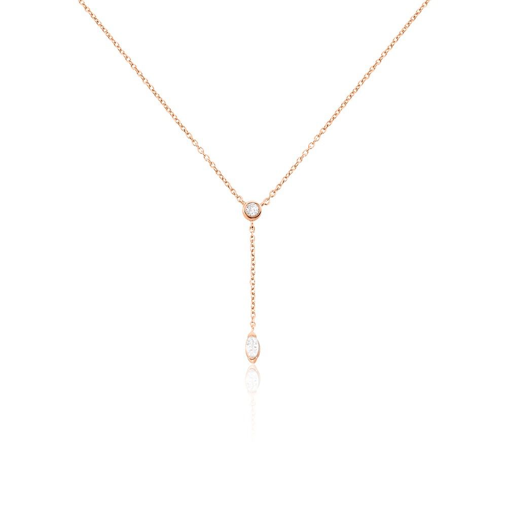 Collier Kenta Argent Rose Oxyde De Zirconium - Colliers avec pierres Femme | Marc Orian
