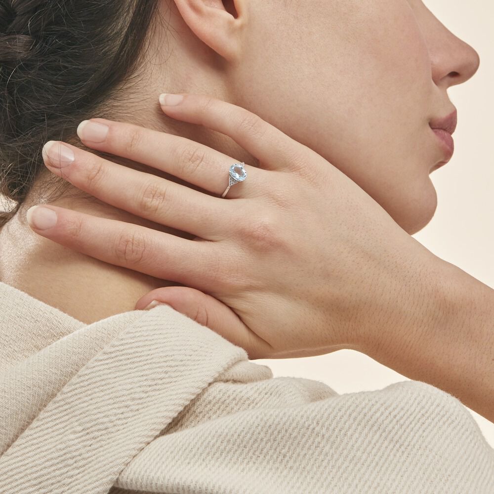 Bague Andreani Or Blanc Topaze Et Oxyde De Zirconium - Bagues pierres fines Femme | Marc Orian