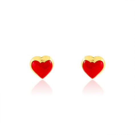Boucles D'oreilles Puces Coralie Coeur Or Jaune - Puces Enfant | Marc Orian