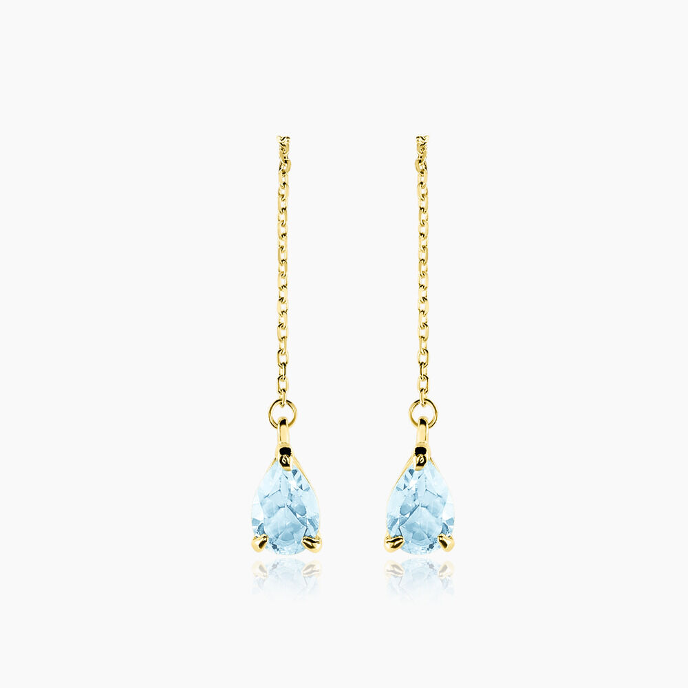 Boucles D'oreilles Pendantes Asteriane Or Jaune Topaze - Pendantes Femme | Marc Orian
