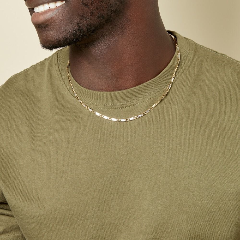 Collier Danae Plaquette Or Bicolore - Chaines Homme | Marc Orian