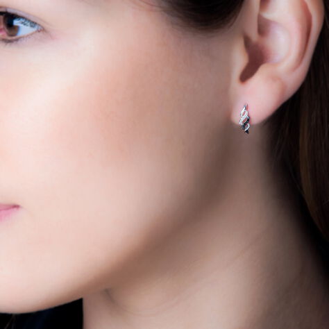 Boucles D'oreilles Puces Anita Or Blanc Diamant - Clous d'oreilles Femme | Marc Orian