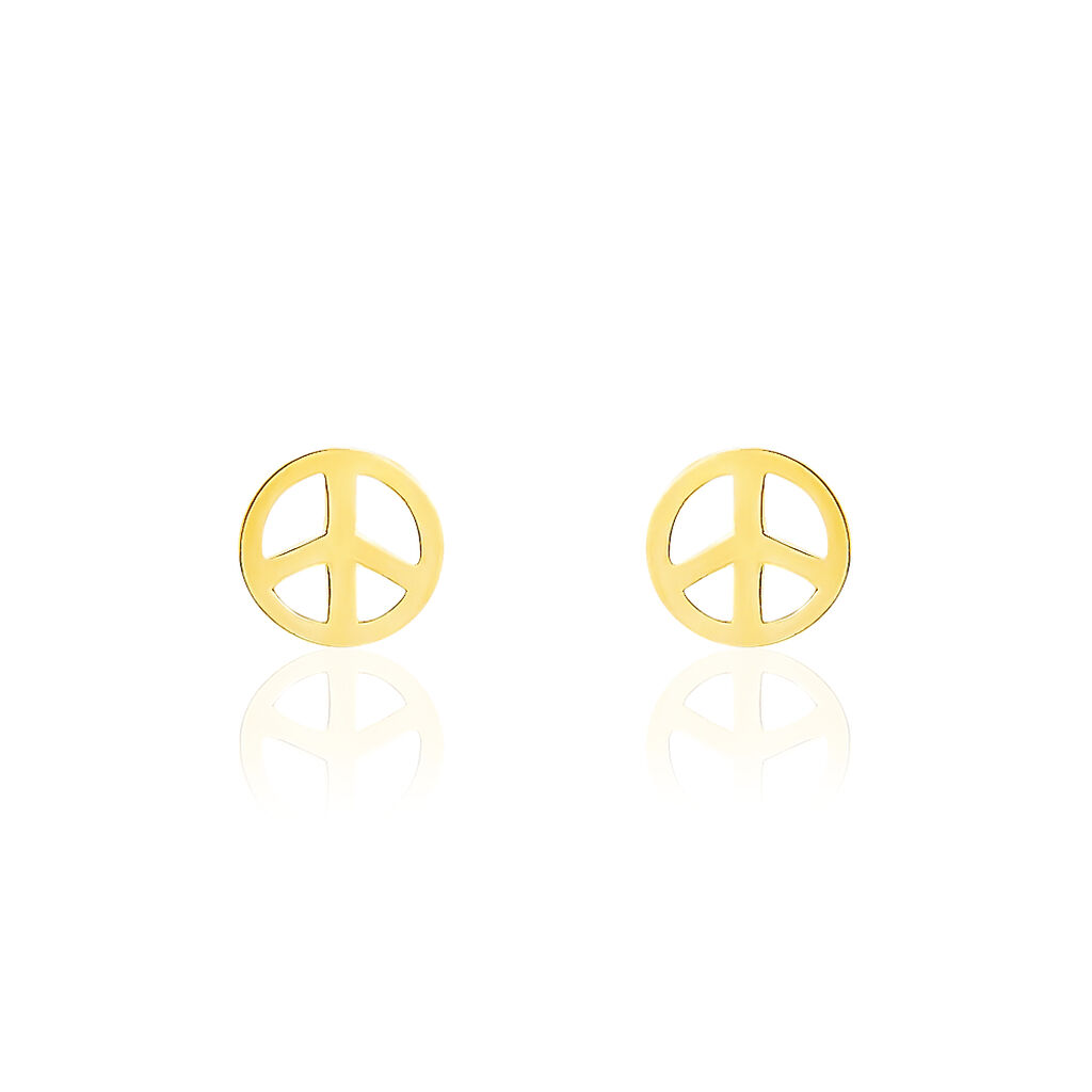 Boucles D'oreilles Puces Bilal Peace Or Jaune - Puces Femme | Marc Orian