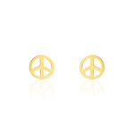 Boucles D'oreilles Puces Bilal Peace Or Jaune - Puces Femme | Marc Orian