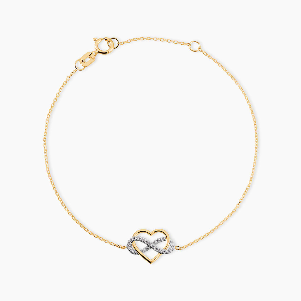 Bracelet Lachina Or Bicolore Oxyde De Zirconium - Bracelets cha&icirc;nes Femme | Marc Orian