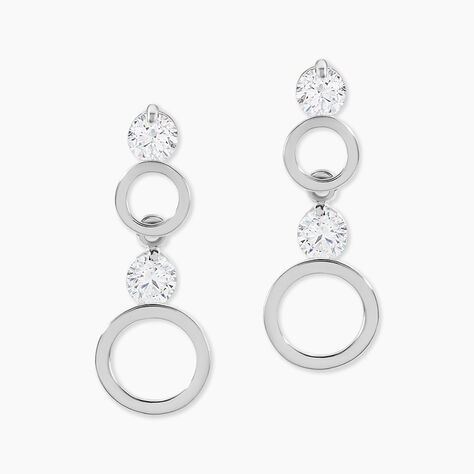Boucles D'oreilles Puces Wynona Or Blanc Oxyde - Pendantes Femme | Marc Orian
